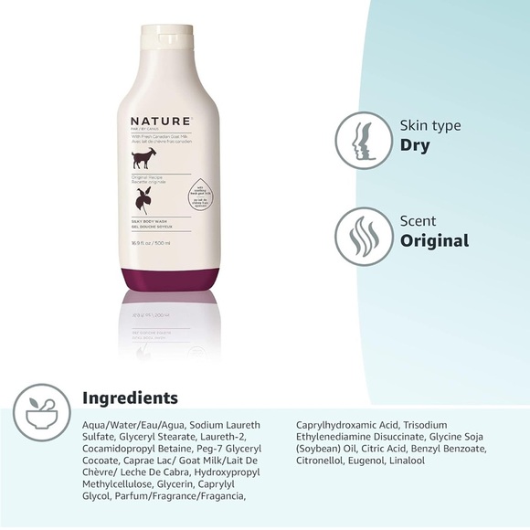 Nature by Canus Moisturizing Body Wash Sensitive Skin Goat Milk Natural Cleanser - Picture 2 of 10